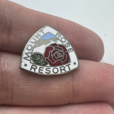 Vintage Mount Rose Ski Resort Enamel Lapel Pin Skiing Nevada