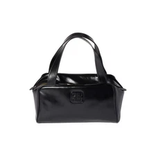 MIU MIU logo Letter Gold Accessories Handbag Women's Black 11x5x6 in