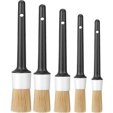 Car Detailing Brush Set 5pcs Boar Hair Interior Exterior Cleaning Brushes Tool