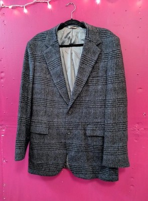 Wilsons Greenfield Gray Plaid Wool Blazer 1X