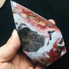 271gNatural Beautiful Mexican Crazy Agate Geode Crystal Freeform Standup Healing