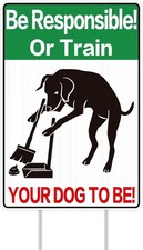 Funny No Poop Dog Sign - 12"x 8" Double Side Pick up after Your Dog Sign I