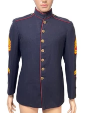 WWII US Marine Corps USMC Dress Blue Tunic Jacket, Sergeant Rank Service Stripes
