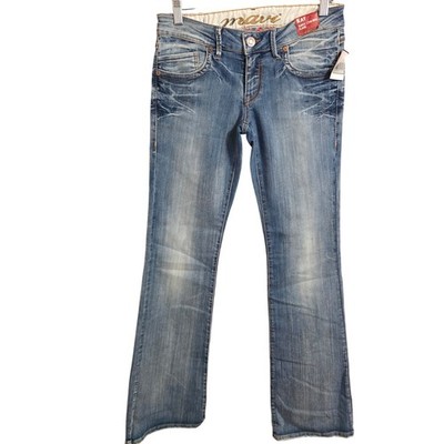 Mavi Kay Super Low-Rise Flare Jeans Medium Wash Y2K Denim 27/34 NWT
