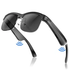 Smart Glasses, Polarized Bluetooth Sunglasses, Built-in Mic & Speakers, Voice...