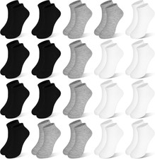 Kids Socks, 20 Pairs Ankle Low Cut Short Athletic Socks for Boys Girls Toddler 1