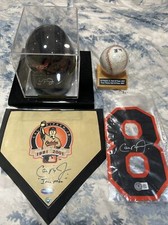 Cal Ripken Jr signed Mini Home Plate, Mini Helmet, # 8 & Baseball Bundle.