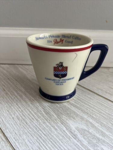 1933 Chicago World's Fair Souvenir Pottery Cup for Stewart Coffee