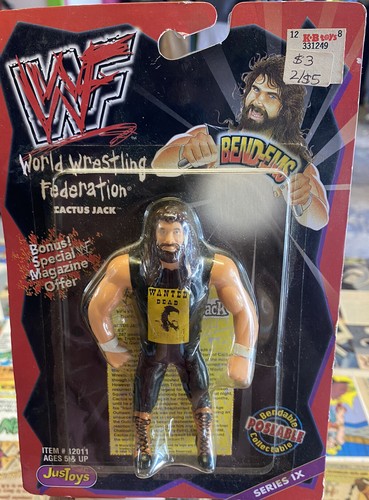 Vintage 1998 WWF Bend-Ems Cactus Jack Figure JusTo...