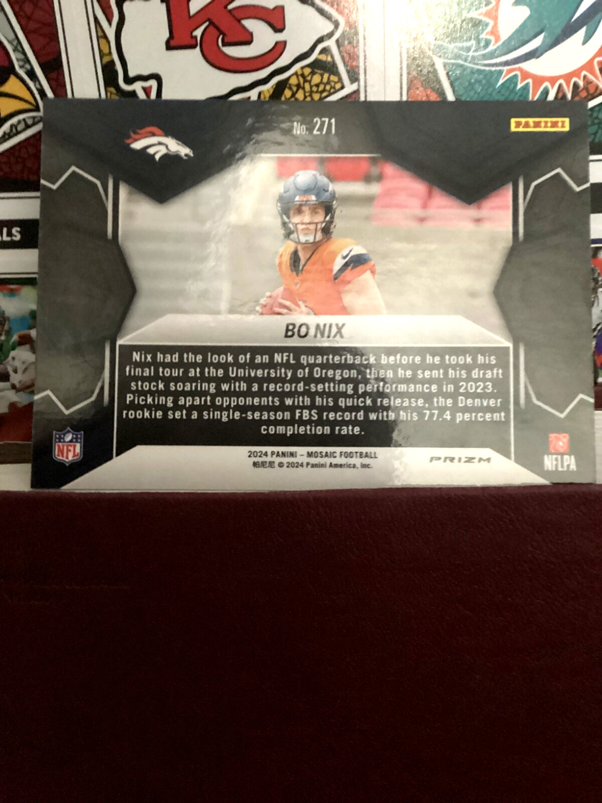2024 Panini Mosaic - NFL Debut Bo Nix #271 Green Mosaic Prizm (RC)