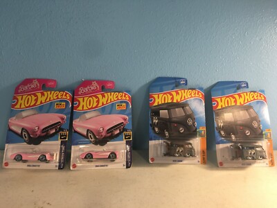   Hot Wheels Barbie The Movie 1956 Pink Corvette  plus Kool Kombi~lot of 4