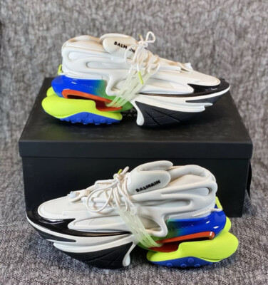 Balmain Men's Unicorn Low Top Neoprene Chunky Sneakers Men's Size 12