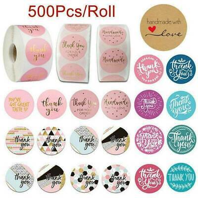 500Pcs Handmade Thank You Stickers Flowers Labels For Wedding Nice Party 