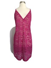 NWT COSABELLA ELASTANE POLYAMIDE BRIGHT BERRY LACE CHEMISE NIGHTGOWN SZ XL