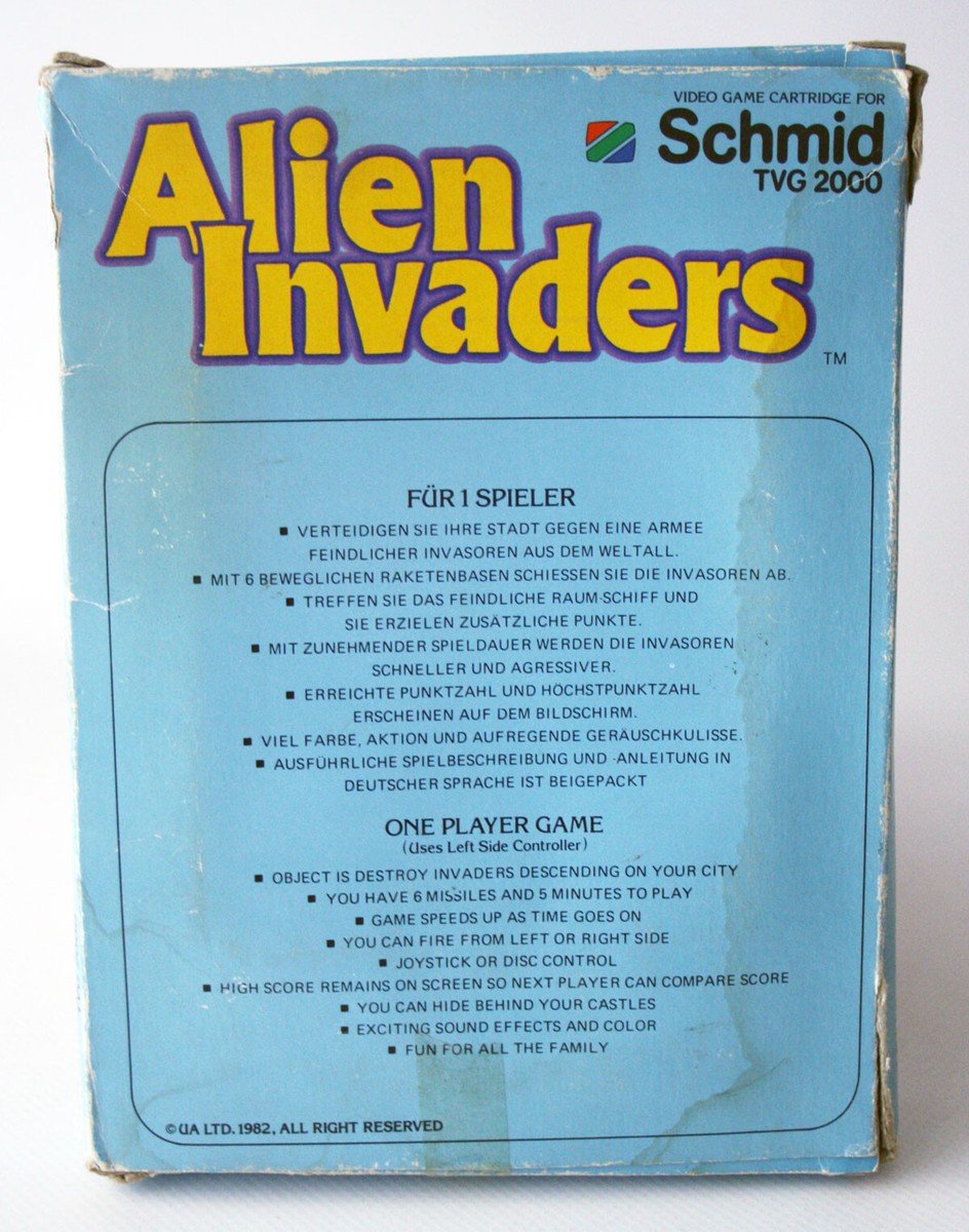 RARE VINTAGE 1982 ALIEN INVADERS VIDEO GAME C030 TELE FEVER SCHMID