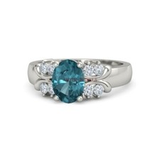 Natural London Blue Topaz Gemstone with 925 Sterling Silver Ring for Women 3941