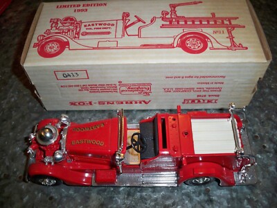 Ertl 1937 Eastwood Vol Fire Department Ahrens Fox Fire Engine Bank 1:30 Scale
