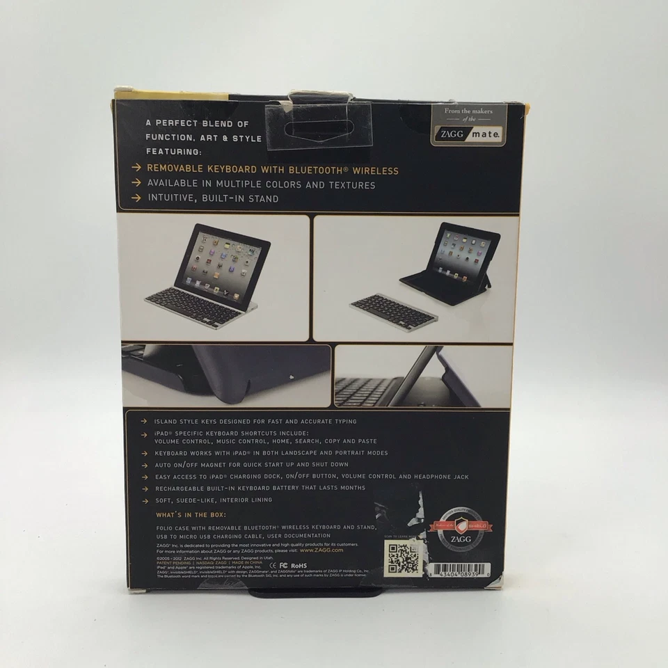 Funda con teclado ZAGG Folio retroiluminada Bluetooth para iPad 2da/3ª generación Foto 2 de 4