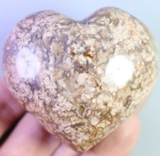 Natural Snowflake Cherry Blossom Flower Agate Quartz Crystal Stone Heart Healing