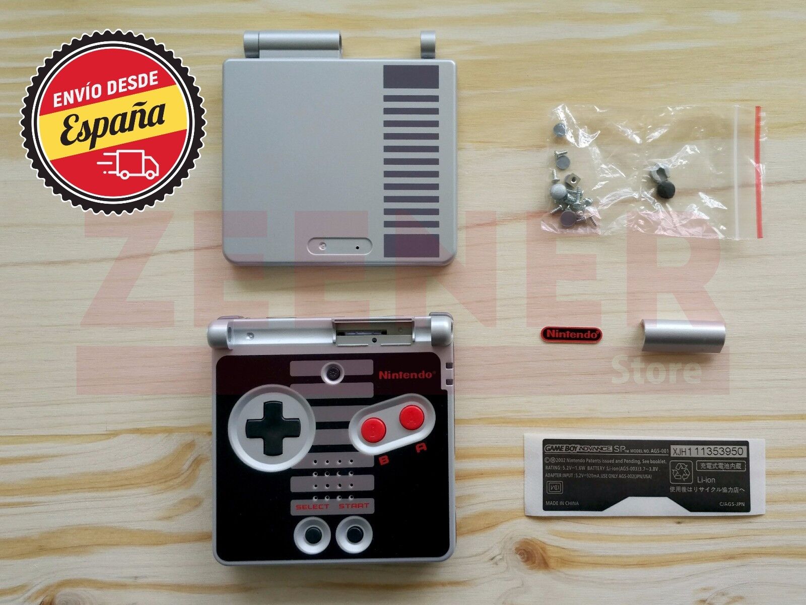 Carcasa para Game Boy Advance SP - GameBoy - edición NES - GBA SP - NES Edition