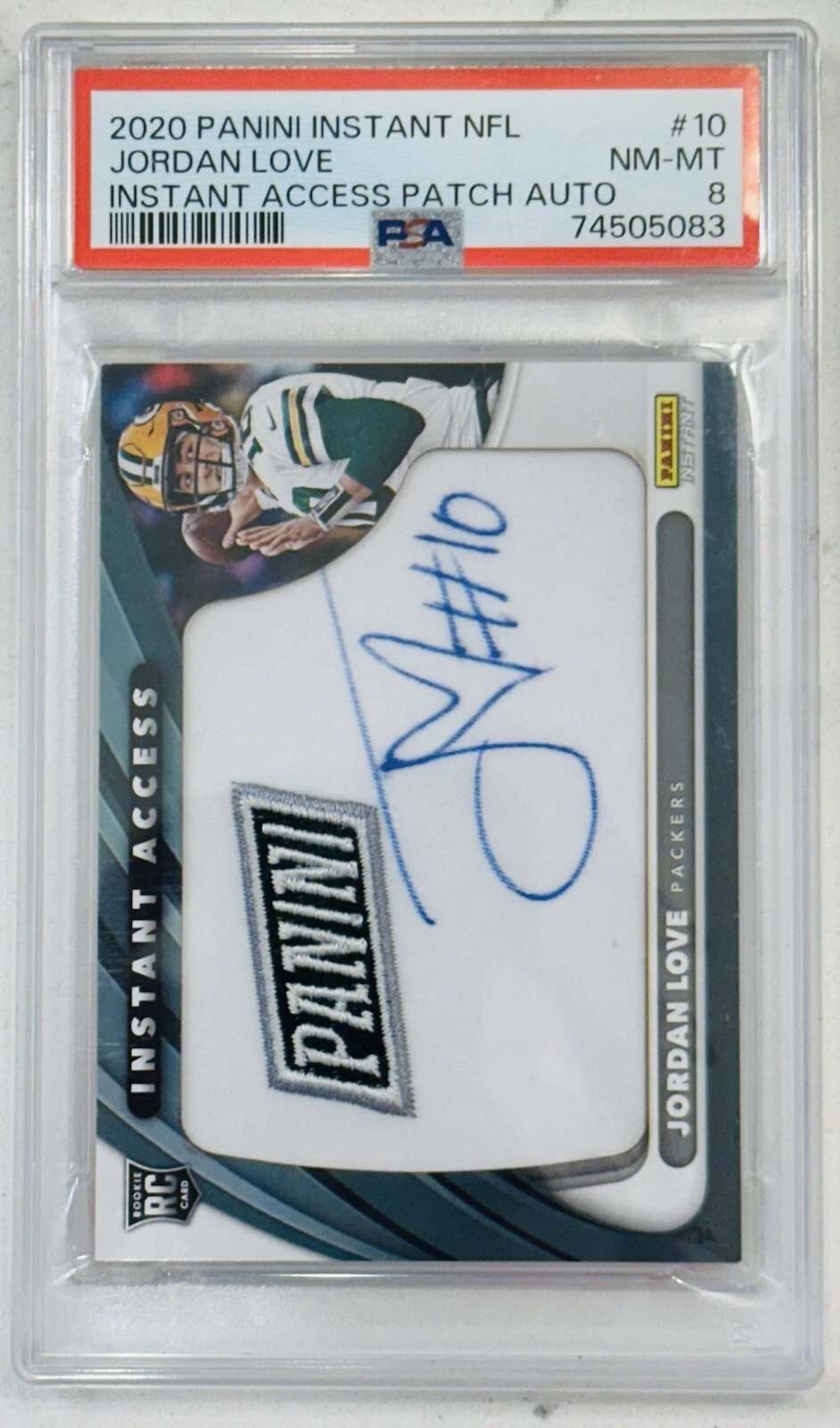 Jordan Love Panini Instant NFL Instant Access Patch Autographs #10 Base