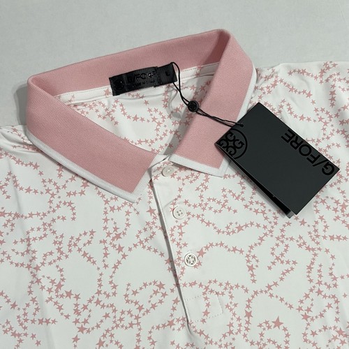 NWT G Fore Men’s Large Pink Star Dust Banded Sleeve Performance Golf ...
