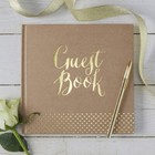 Gästebuch Kraft Hochzeit "Guest book" braun/gold Vintage Boho Rustikal Deko