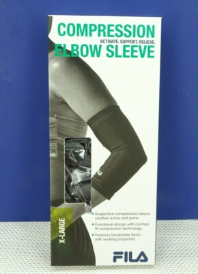 FILA Compression Elbow Sleeve Size X-Large, Black TF