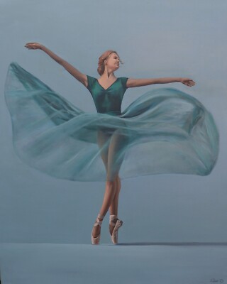 SATZ II, PORTRAIT EINER TÄNZERIN, BALLETT, BALLERINA, JUNGE TÄNZERIN GEMÄLDE
