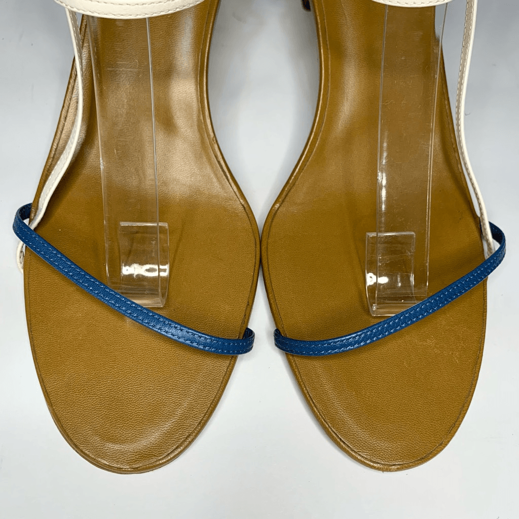 FILA THE ROW sandalo nudo 65 mm blu rosso bianco minimalista tacco con cinturino EU 40 5 US 10 5