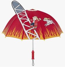 Kidorable Fireman Red Kids Umbrella New Fire Hydrant Handle Pop Up Ladder Fun 