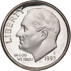 1995 S Roosevelt 90% Silver Dime DCAM GEM PROOF
