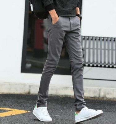 New Mens Korean Style Cotton Stretch 