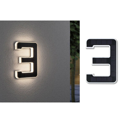 Paulmann 79844 Solar Civic Number Light 0.20W Warm White Black
