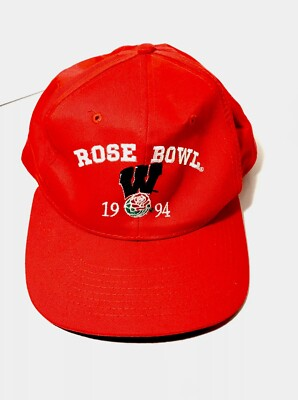 #ad #ad Wisconsin BADGERS 1994 Rose Bowl Big Ten Cap Adjustable Snapback Embroidered Red $18.75