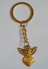 Religious gold tone Guardian Angel lightweight key ring keychain