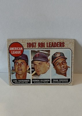 1968 Topps #4 AL RBI Leaders Carl Yastrzemski Frank Robinson Harmon Killebrew