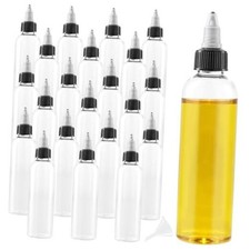 50 PCS 4oz Plastic Squeeze Bottles, Round Dispensing Bottles with Twist Top
