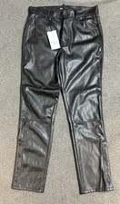 Pantalone alla caviglia Zara nero ecopelle a scatto taglia 31 nuovo