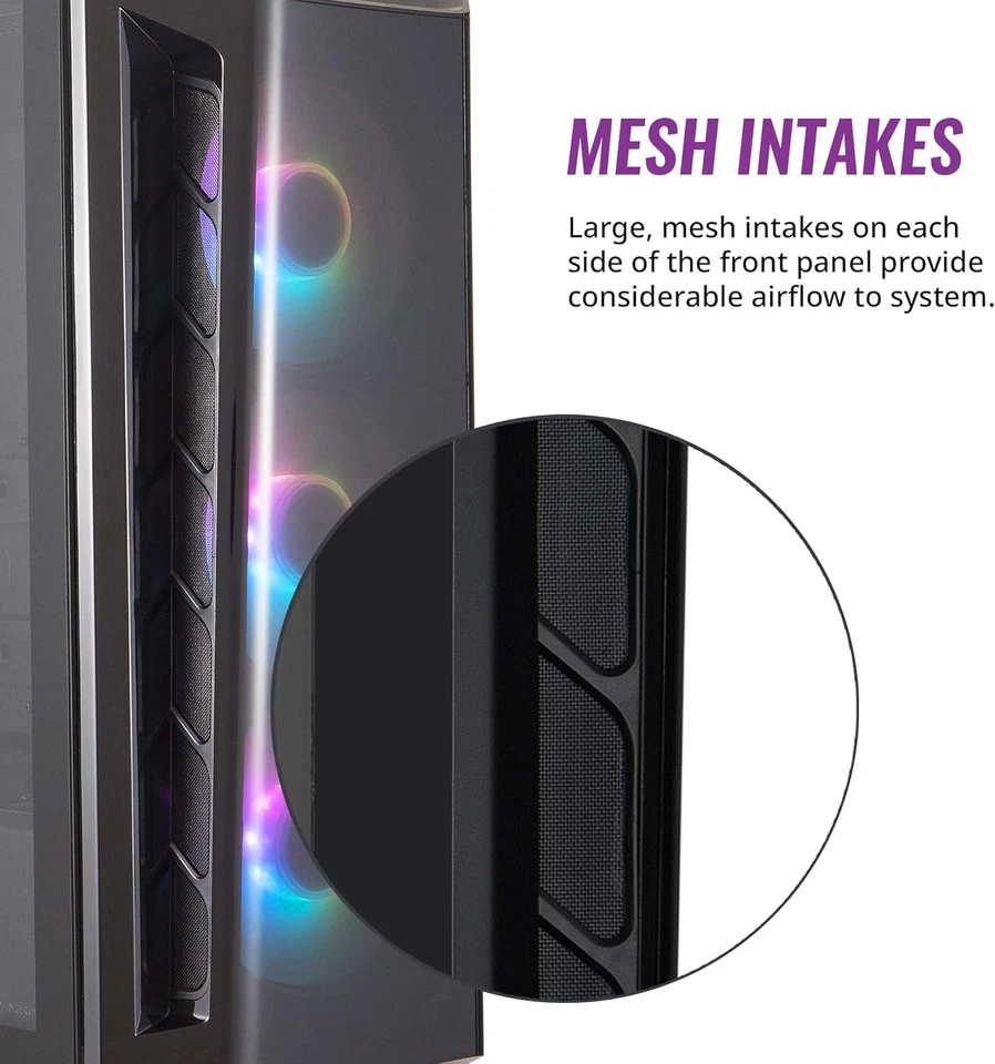 Masterbox MB520 ARGB - Case PC ATX Con Pannello Anteriore Sfumato, 3 Ventole Da  - Immagine 4 di 4