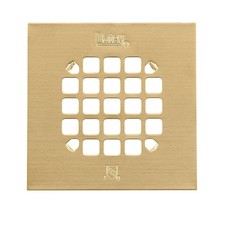Shower Strainer Universal Snap-Tite Square 4-1/4 in. 42361 Brushed Gold