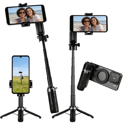 4-in-1 Magnetic Selfie Stick for iPhone/Android - Multifunctional 360° Black 