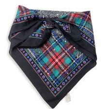 Vintage Glentex Plaid Polka Dot Scarf Made in Italy Purse Head