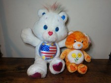 Pair Of Vintage Care Bears Proud Heart  Flower Bear
