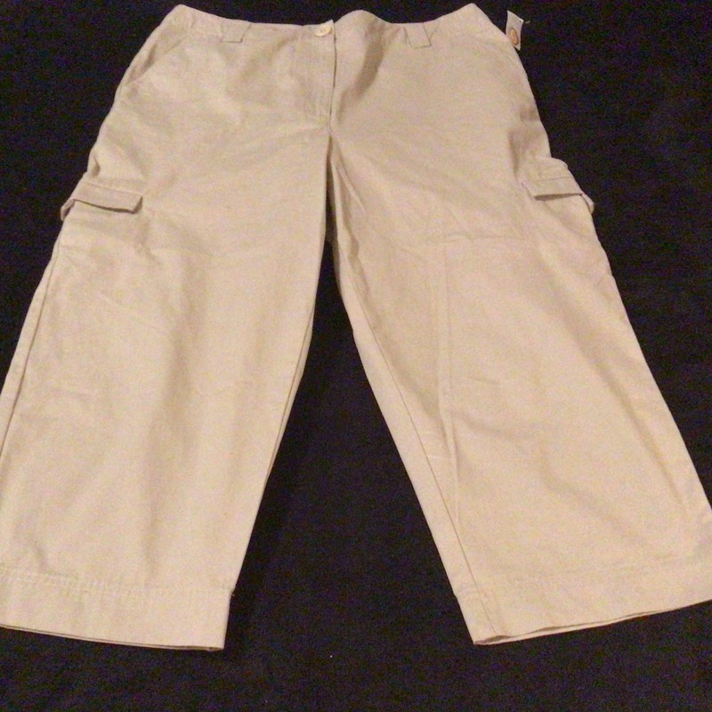 NWT Talbots Womens Capri Size 16 Khaki MSRP $48. TJM