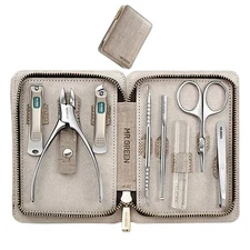MR.GREEN 8-in-1 Manicure Set | Surgical-Grade Stainless Steel Compact Zip Case