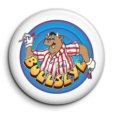 Bullseye Bully Jim Bowen Darts Game Show TV Retro Cult - Badge 38mm Button Pin