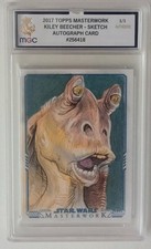 2017 TOPPS STAR WARS MASTERWORK SKETCH CARD 1/1 JAR JAR BINKS MGC GOLD GRADED 