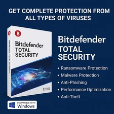Bitdefender Total Security - 2 Year 10 Devices Activation - LATEST VERSION