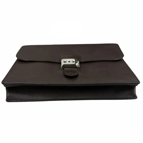 Hermes Kelly Depeches 27 Veau Epsom leather Chocolate Dark Brown Silver Hardware